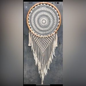 🕊️ BOHEMIAN OVERSIZED SERENITY DREAMCATCHER crochet feather wall art decor